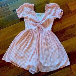 Hollister pink gingham romper size S
